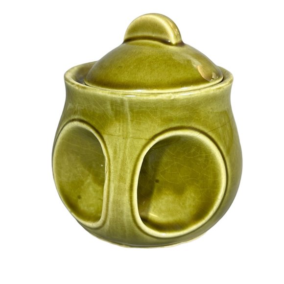 VINTAGE Mid Century Modern Avacado Green Sugar Bowl (UNIQUE!) - Picture 1 of 5